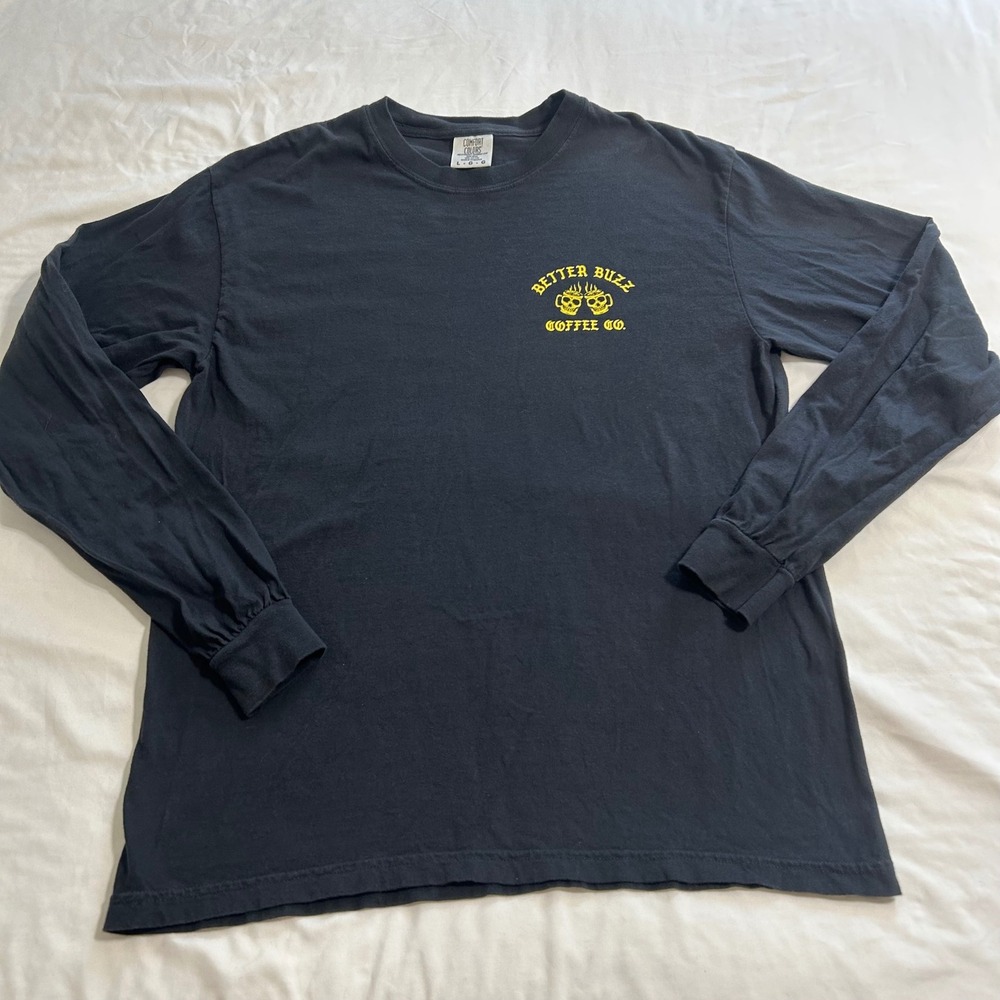 Better Buzz Coffee Co San Diego Long Sleeve Shirt Comfort Colors Black Mens L